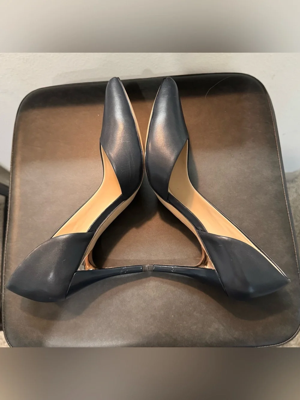 Brooks Brothers Navy Pointed D'Orsay Heels
